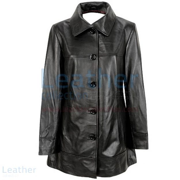 Pick up Online 6 Button Leather Coat for CA$391.69 in Canada