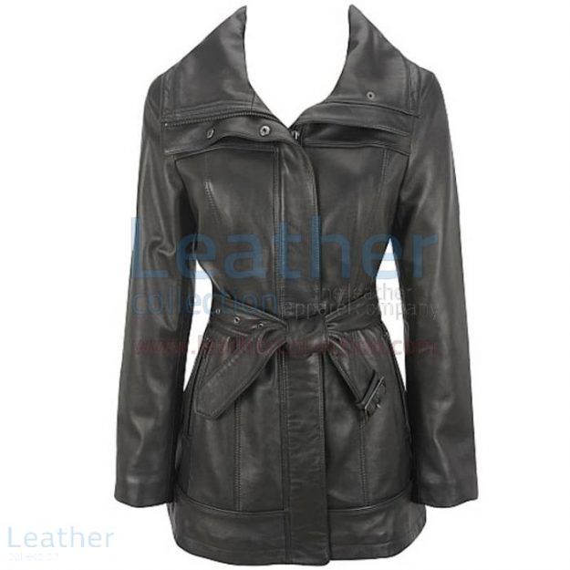 Purchase Belted Leather Duffle Coat for $330.00