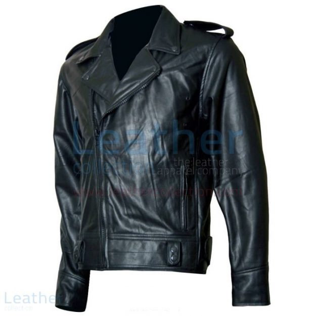 Get Online Biker Boyz Smoke Biker Black Leather Jacket for $395.00