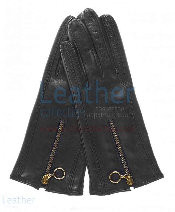 Online einkaufen Cashmere Gefüttert Leder Handschuhe mit Reißverschl