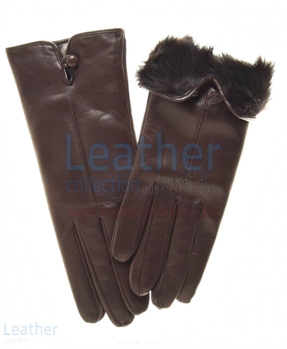 Buy Fur Lined Leather Gloves Brown for SEK616.00 in Sweden