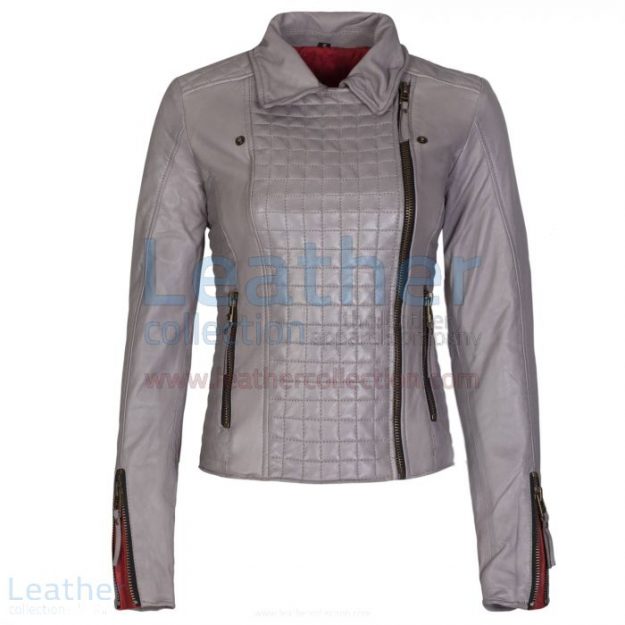 Claim Heritage Ladies Fashion Leather Jacket Grey for $399.00