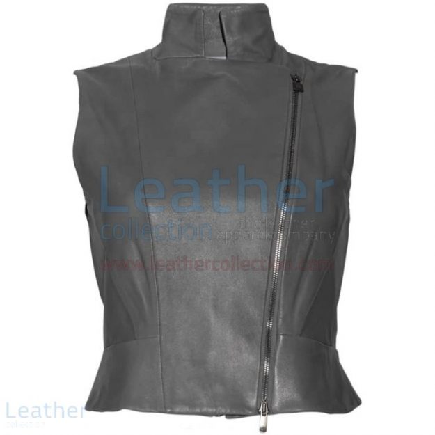 Purchase High Neck Fashion Leather Vest for SEK1,311.20 in Sweden