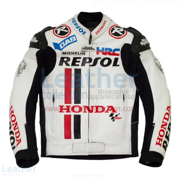 Grab Honda Repsol White Leather Race Jacket for $380.00