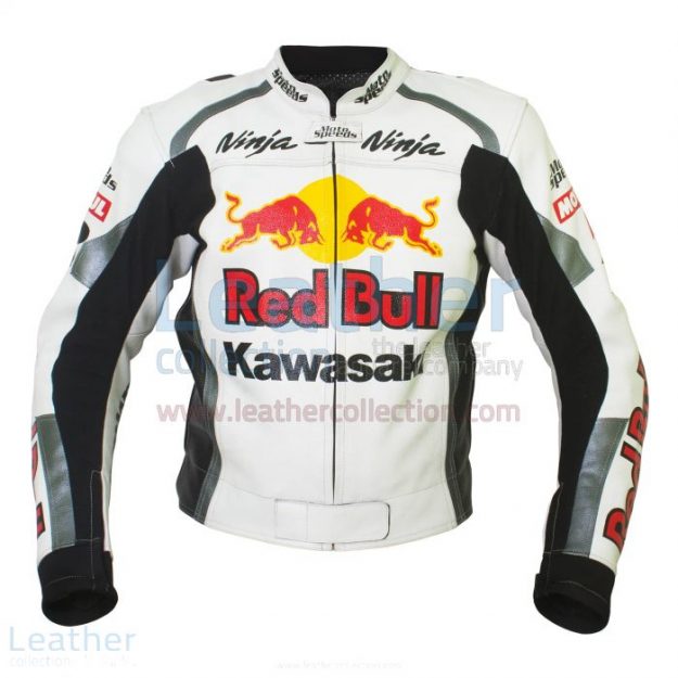 Claim Now Kawasaki Ninja Red Bull Motorbike Leather Jacket for SEK2,86