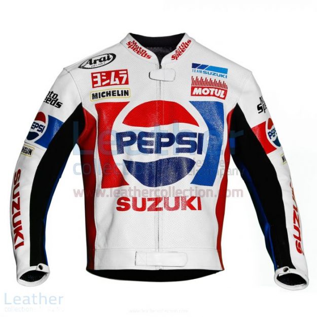 Shop Now Kevin Schwantz Pepsi Suzuki GP 1988 Motorbike Jacket for $450