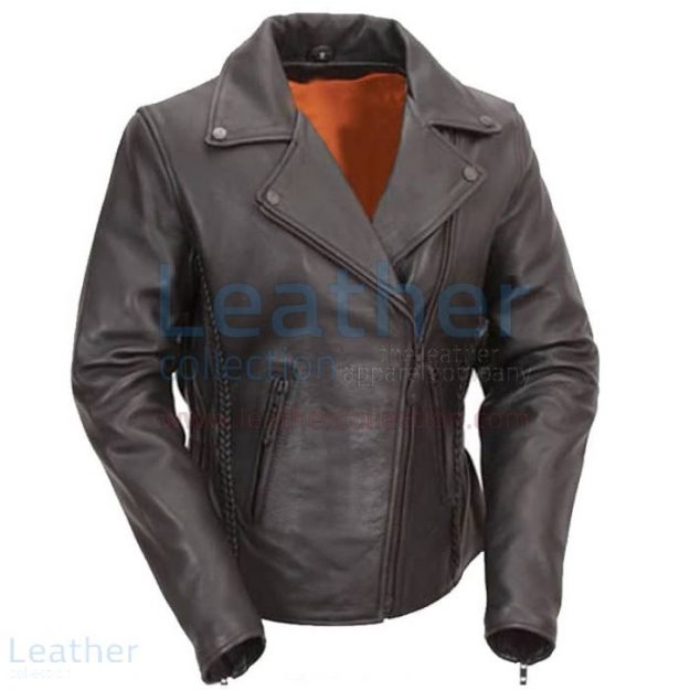 Offering Now Classic Leather Vented Motorcycle Jacket for CA$260.69 in