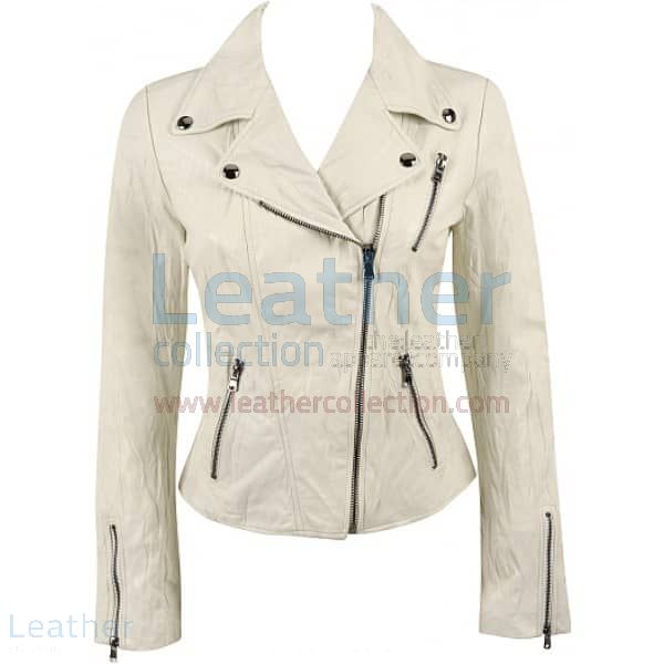 Pick up Now Ladies Brando Style Crinkle Casual Leather Jacket for CA$2