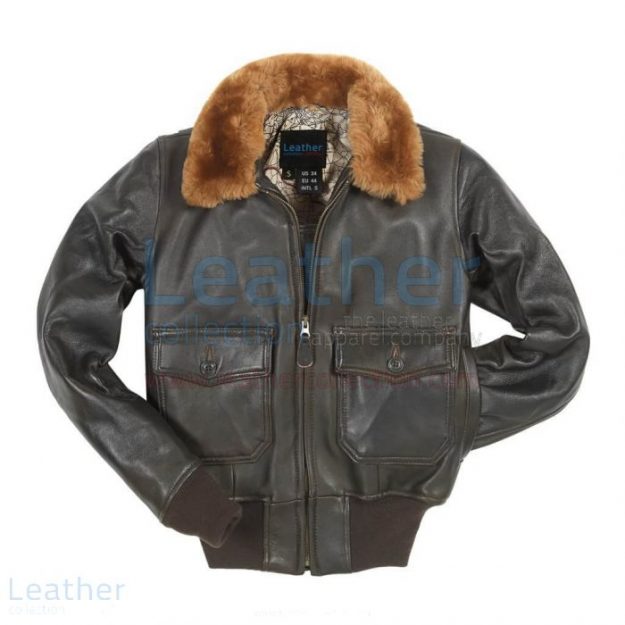 Shop Online Ladies Fur Collar Leather Bomber Jacket