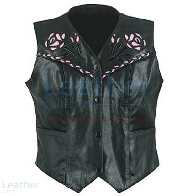 Get Online Ladies Rose Leather Vest for $145.00