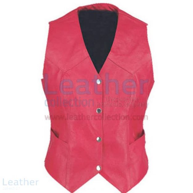 Grab Now Ladies Vintage Red Fashion Leather Vest for SEK1,100.00 in Sw