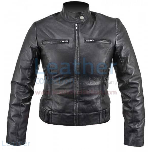 Pick up Now Ladies Waist Length Leather Jacket for $199.00