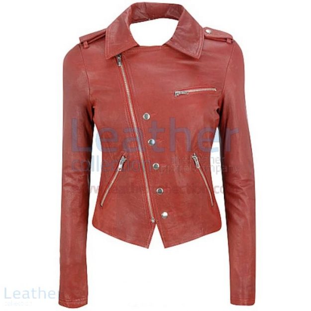 Offering Cutaway Asymmetrical Leather Jacket Womens for ¥22,288.00 in