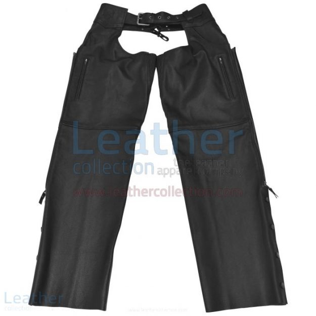 Shop Leather Moto Chaps Black