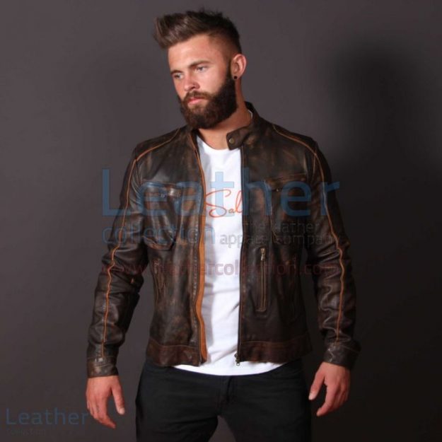 Online einkaufen Leder ächten Jacke für Männer