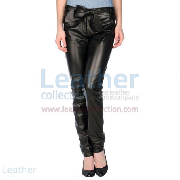 Buy Our Latest Womens Black Leather Pants With Leather Belt