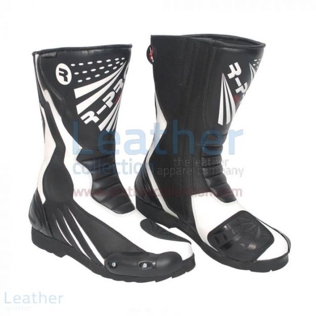 Get Now Legend Leather Moto Boots Black & White for SEK1,751.20 in Swe