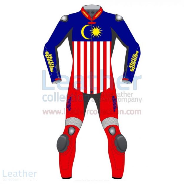 Customize Malaysia Flag Leather Motorbike Suit for ¥89,600.00 in Japa