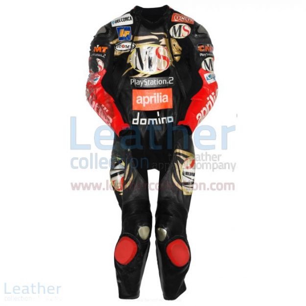 Get Manuel Poggiali Aprilia GP 2003 Leather Suit for $899.00