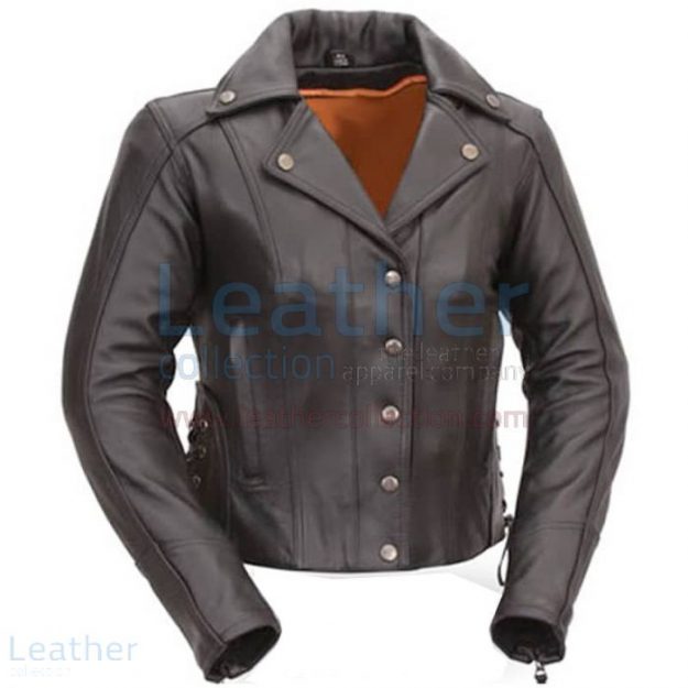 Pick up Now Mens Classic Motorcycle Jacket with Gun Metal Hardware for