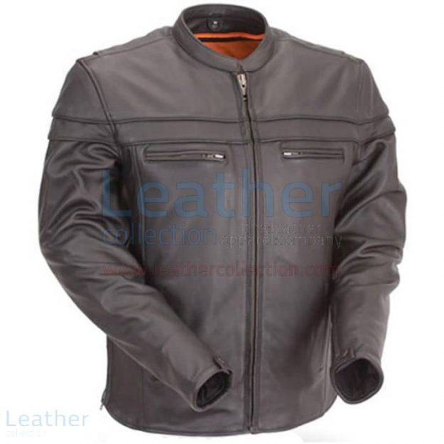 Get Now Moto Biker Jacket with Mandarin Collar for $199.00
