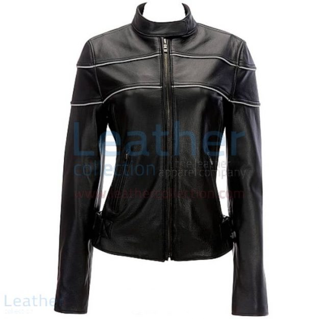 Buy Leather Reflective Piping Jacket Black for CA$260.69 in Canada