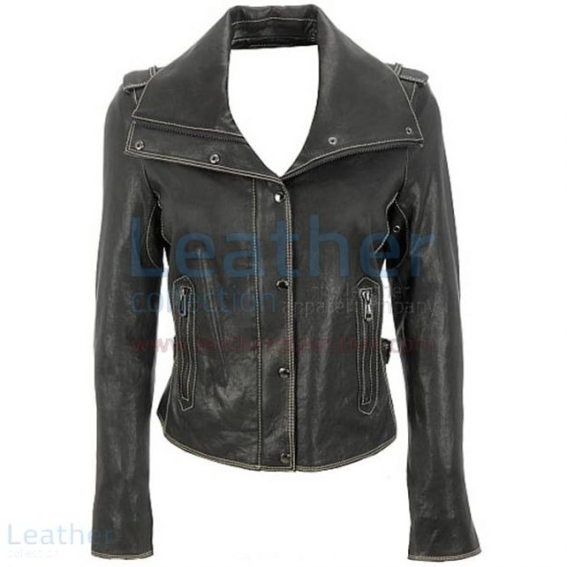 Pick up Wing Collar Jacket Leather for CA$288.20 in Canada