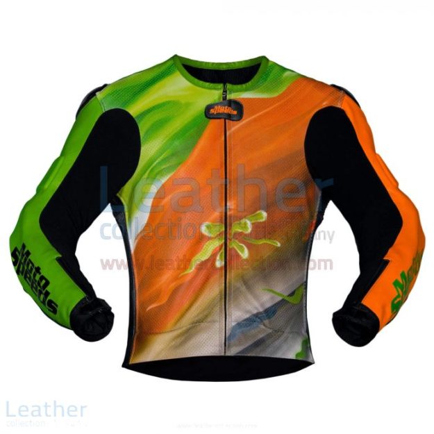 ABSTRACT LEATHER RIDING JACKET