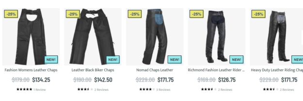 Mens motorcycle chaps