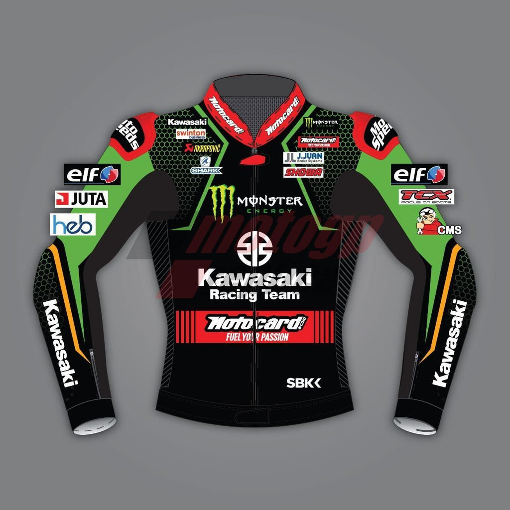 Alex Lowes Kawasaki Leather Motorcycle Jacket WSBK 2020