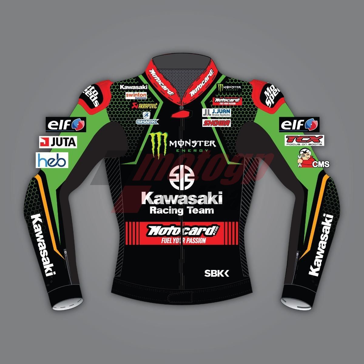 Alex Lowes Kawasaki Leather Motorcycle Jacket WSBK 2020