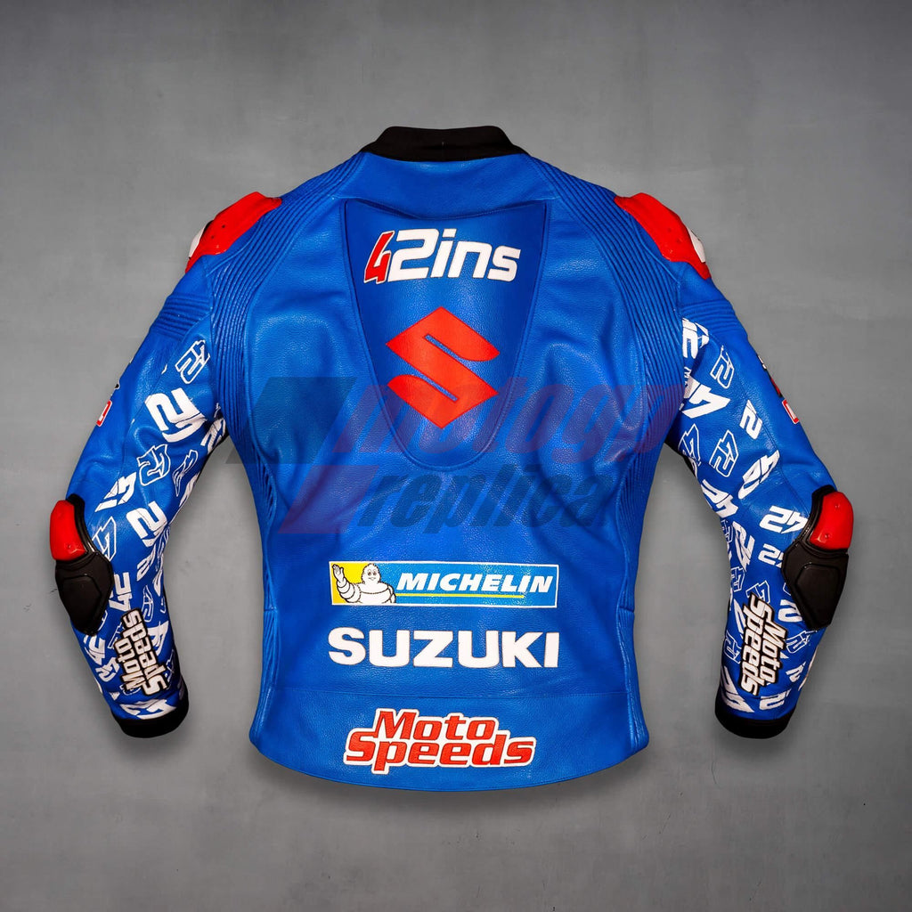 blue suzuki motorcycle jacket