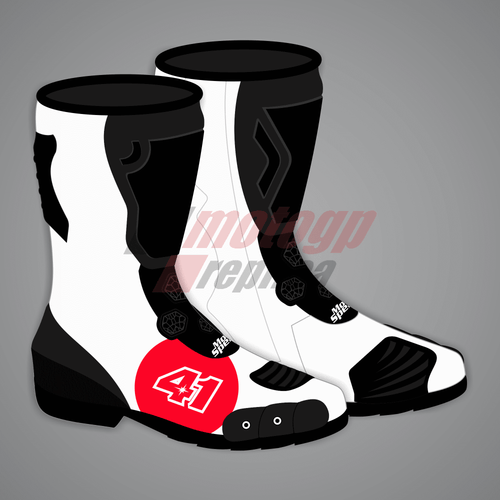 Aleix Espargaro All White Motorcycle Boots Winter Test 2024