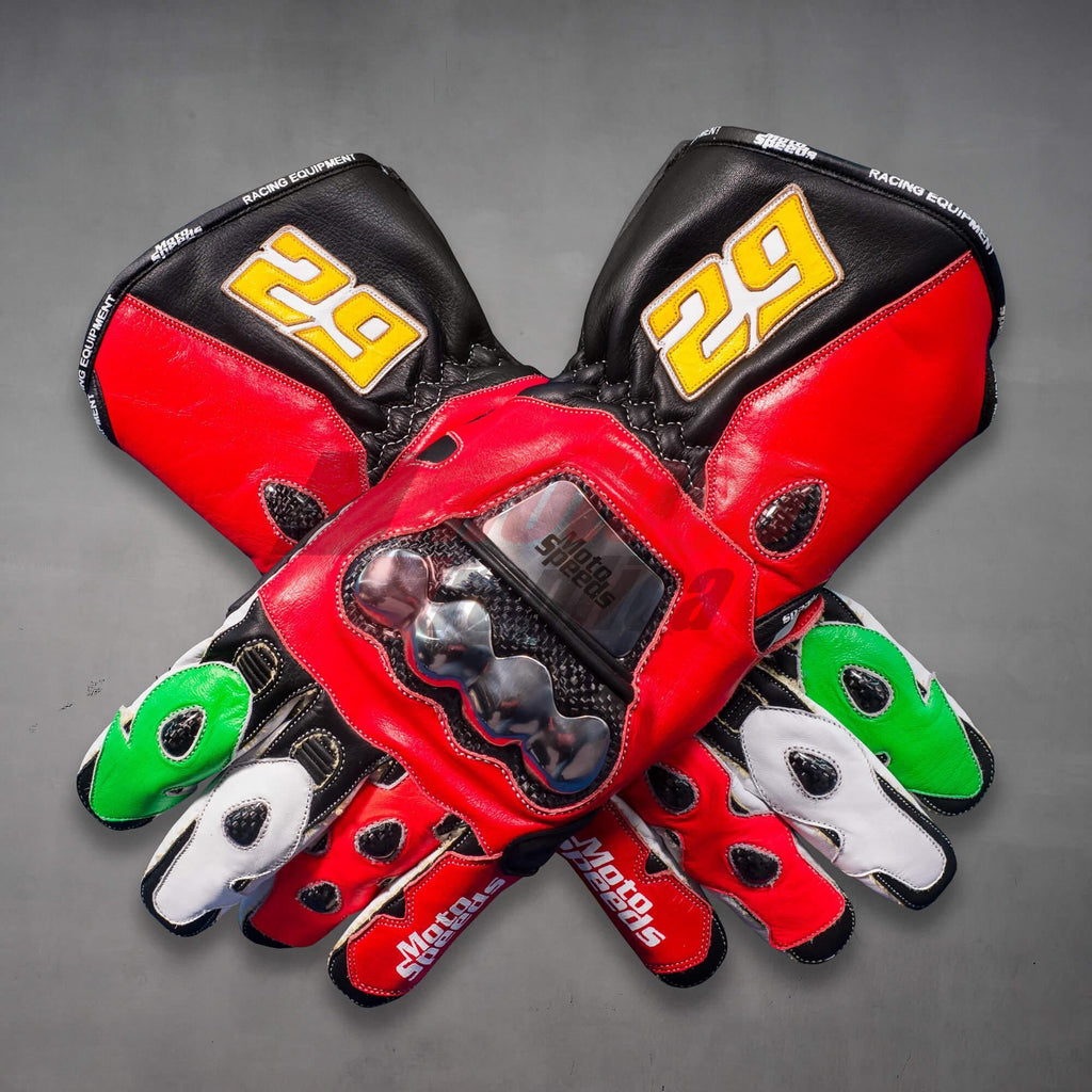 Andrea Iannone Motorcycle Leather Racing Gloves