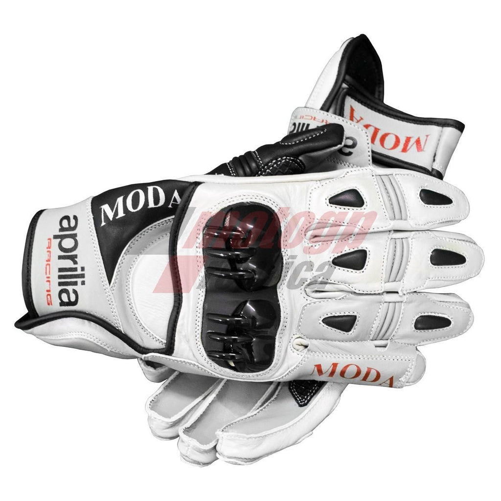 Aprilia Short Leather Riding Gloves