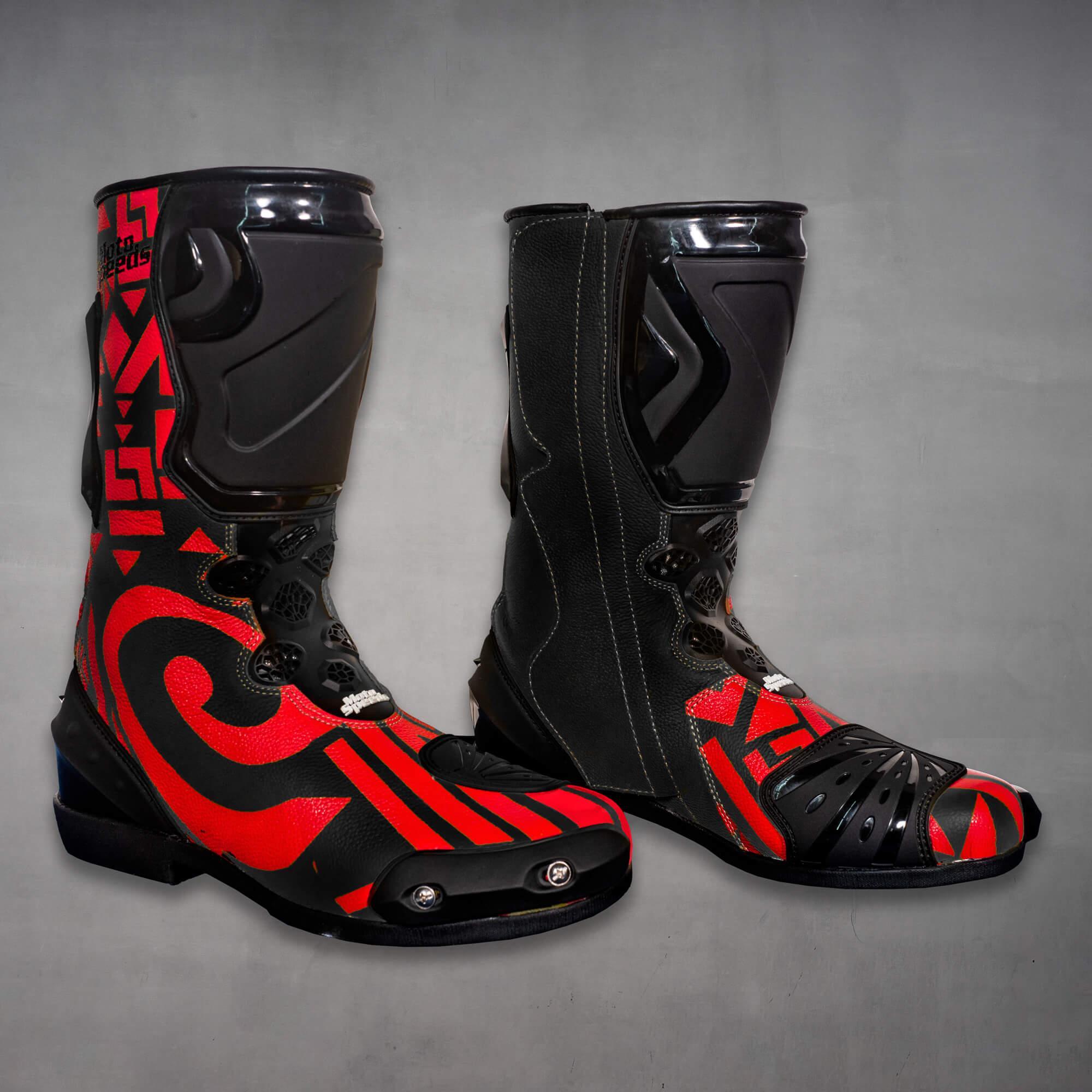 Franesco Bagnaia Black Red Moto Boots MotoGP 2023