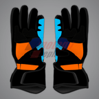 Blue Biker Gloves