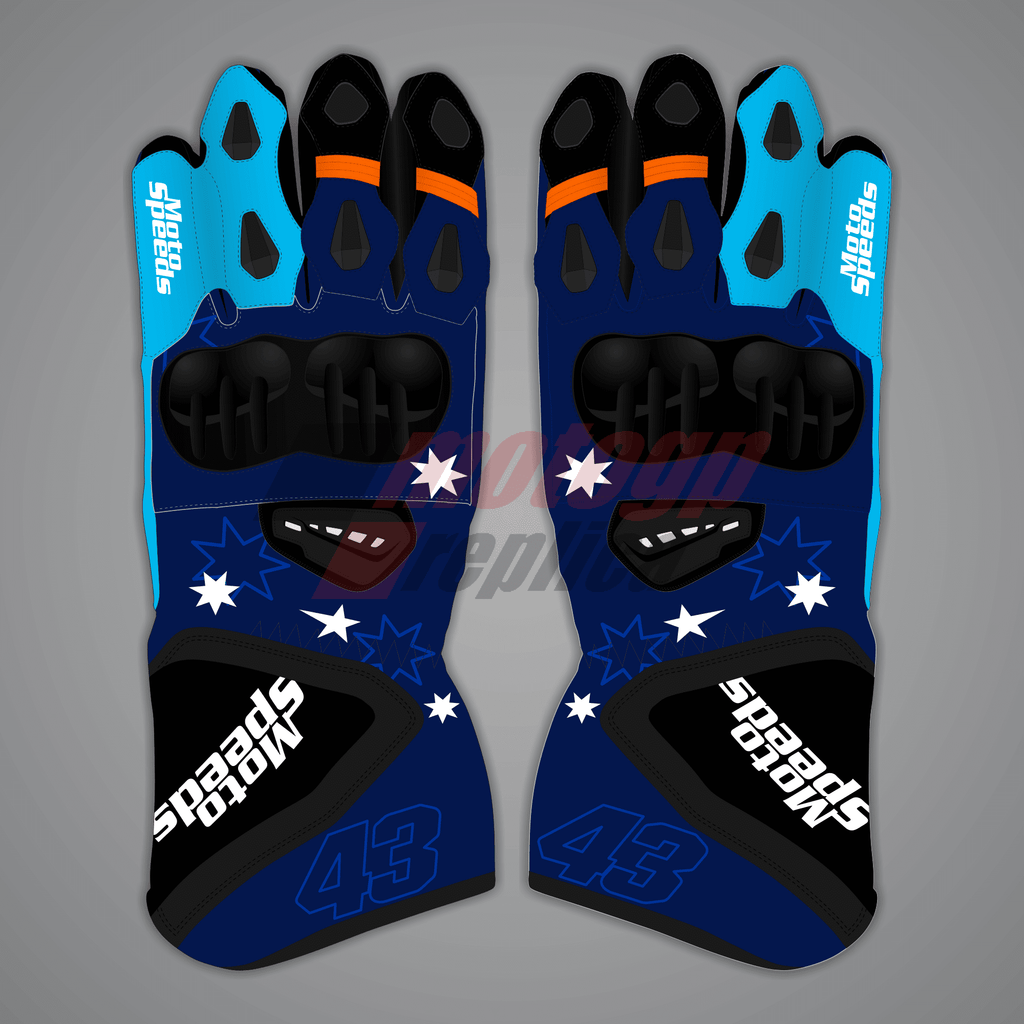 Jack Miller Blue Biker Gloves MotoGP 2023