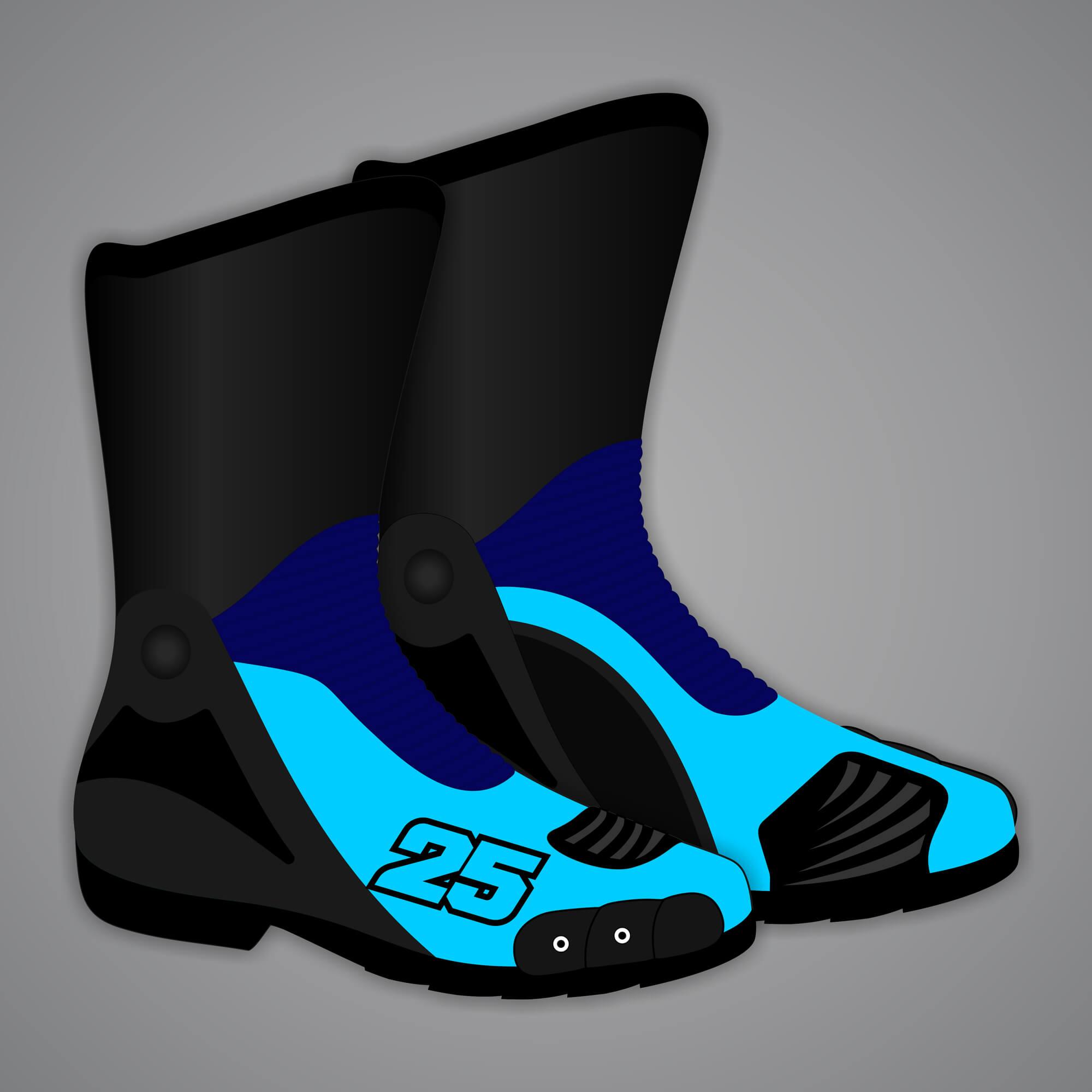 Blue Motorbike Boots Raul Fernandez MotoGP 2025