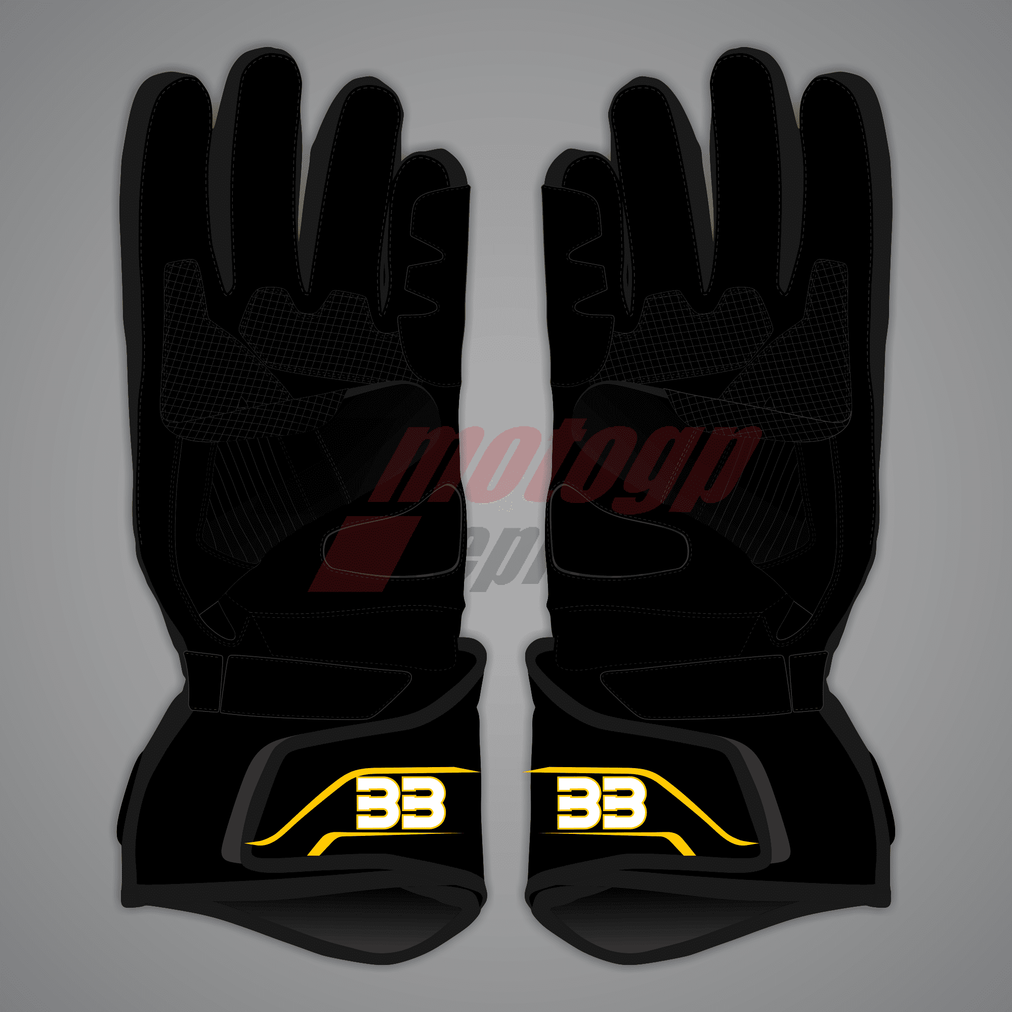 Black Biker Gloves