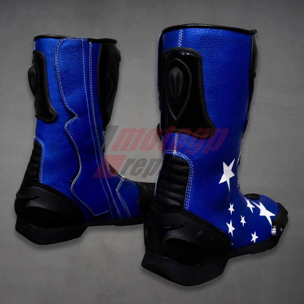 Motorcycle Boots Blue