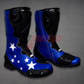 Colin Edwards Motorcycle Boots Blue 2002 WSBK