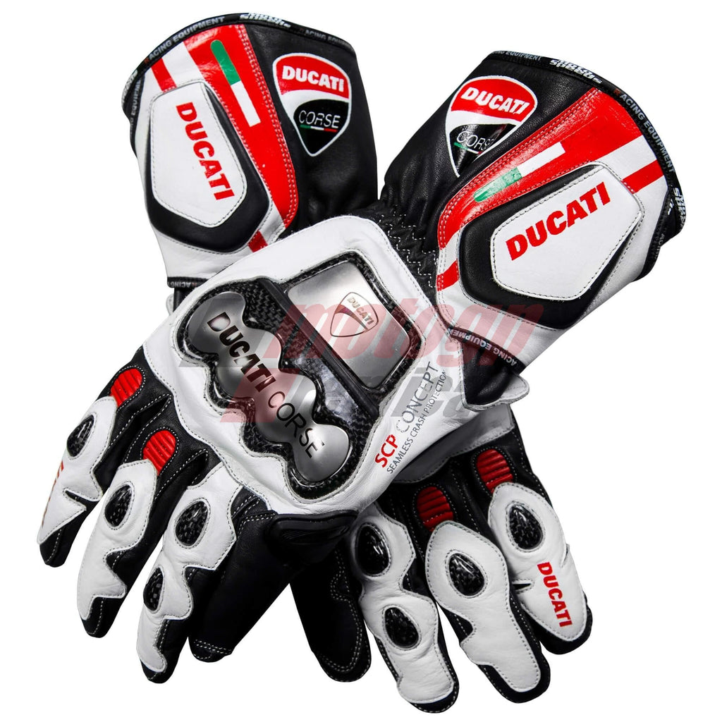 Ducati Corse Leather Motorcycle Gloves