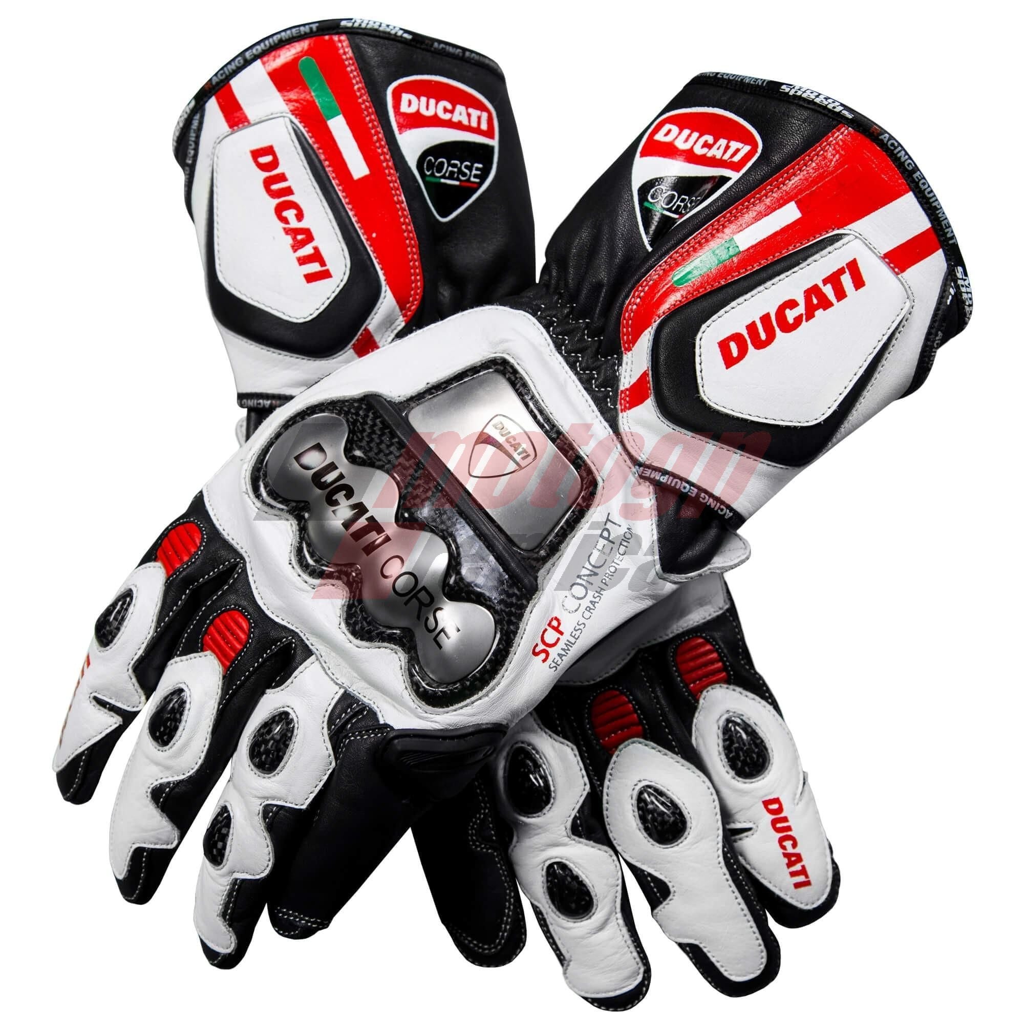 Ducati Corse Leather Motorcycle Gloves