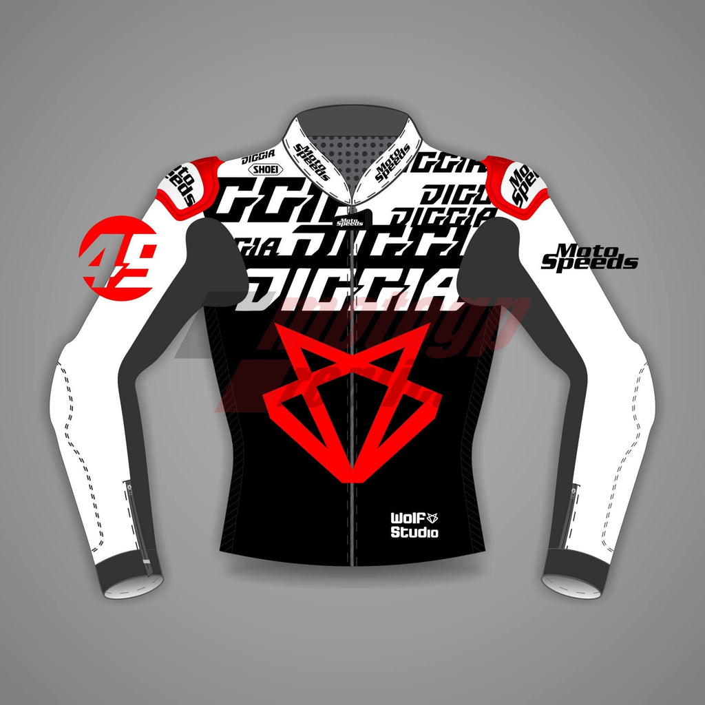 Fabio Di Giannantonio Black White Motorcycle Jacket WT 2023