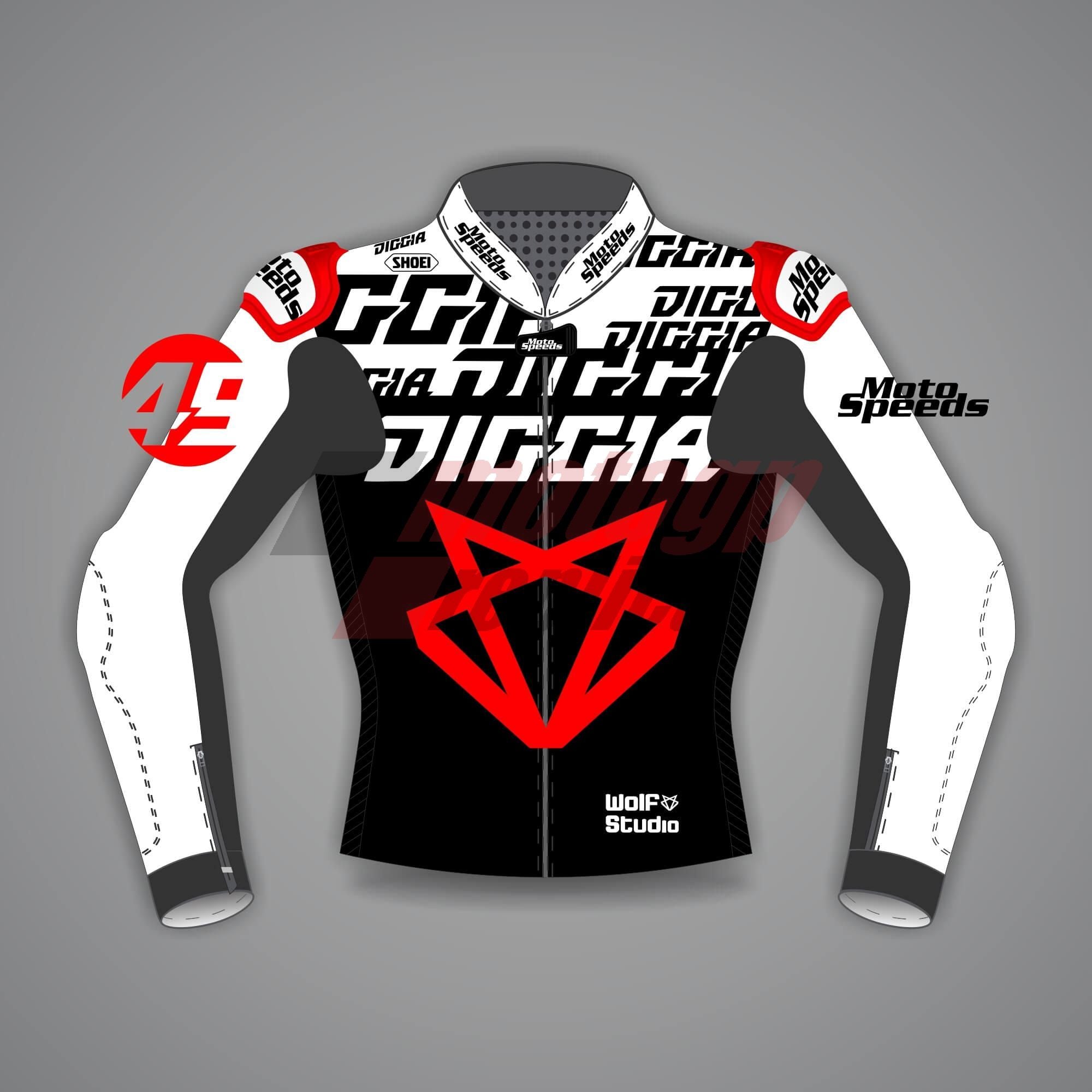 Fabio Di Giannantonio Black White Motorcycle Jacket WT 2023