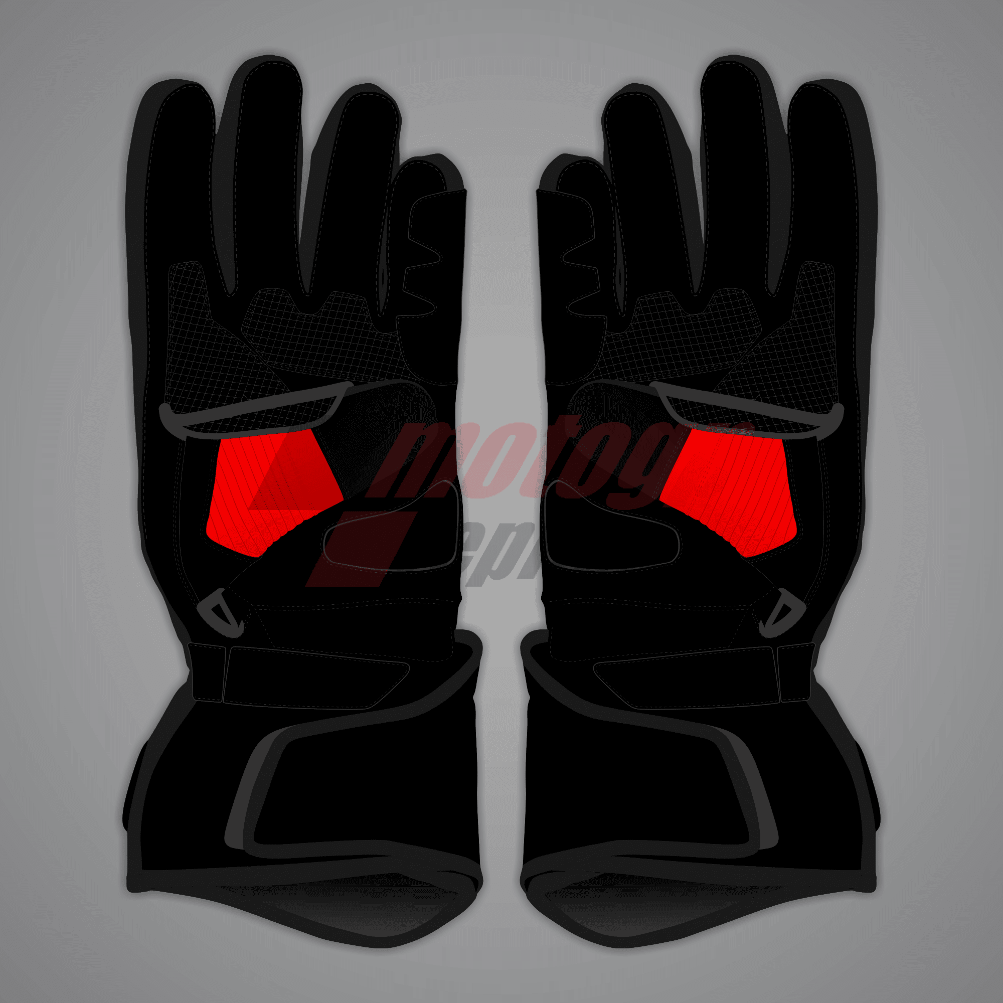 Black and Red Gloves