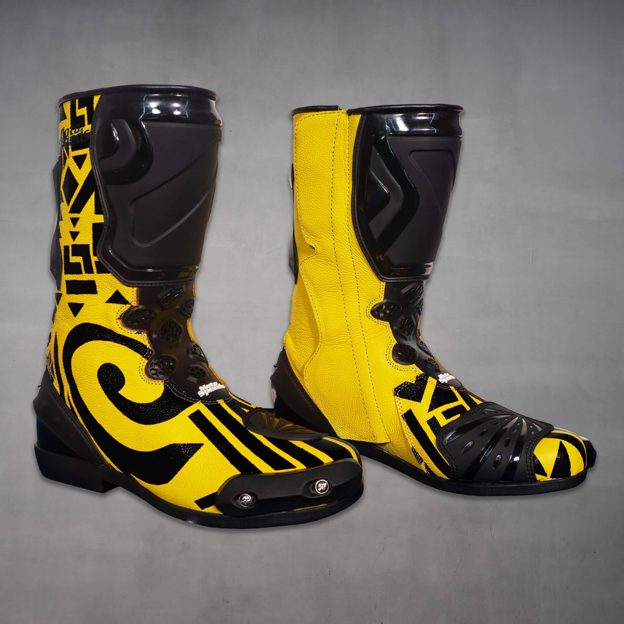 Francesco Bagnaia Yellow Moto Boots Misano GP 2023