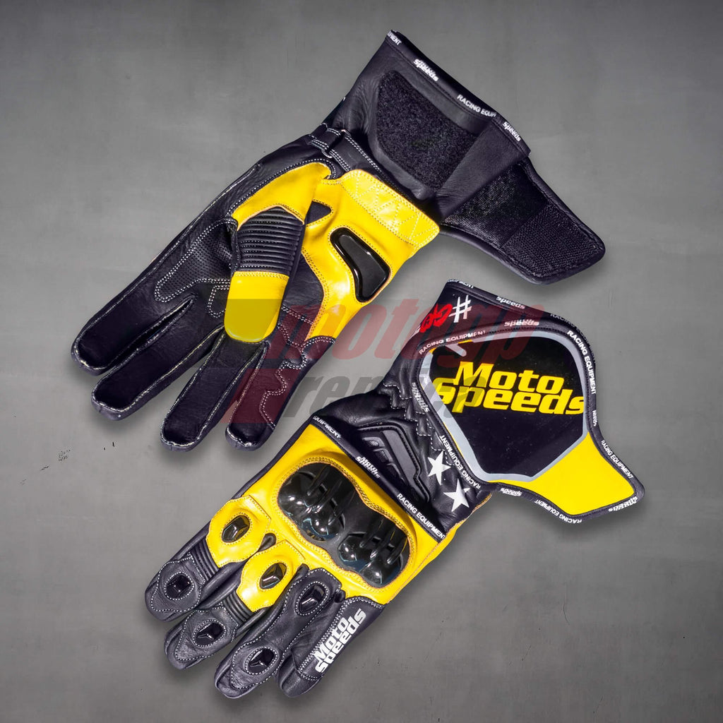 Yellow Moto Gloves
