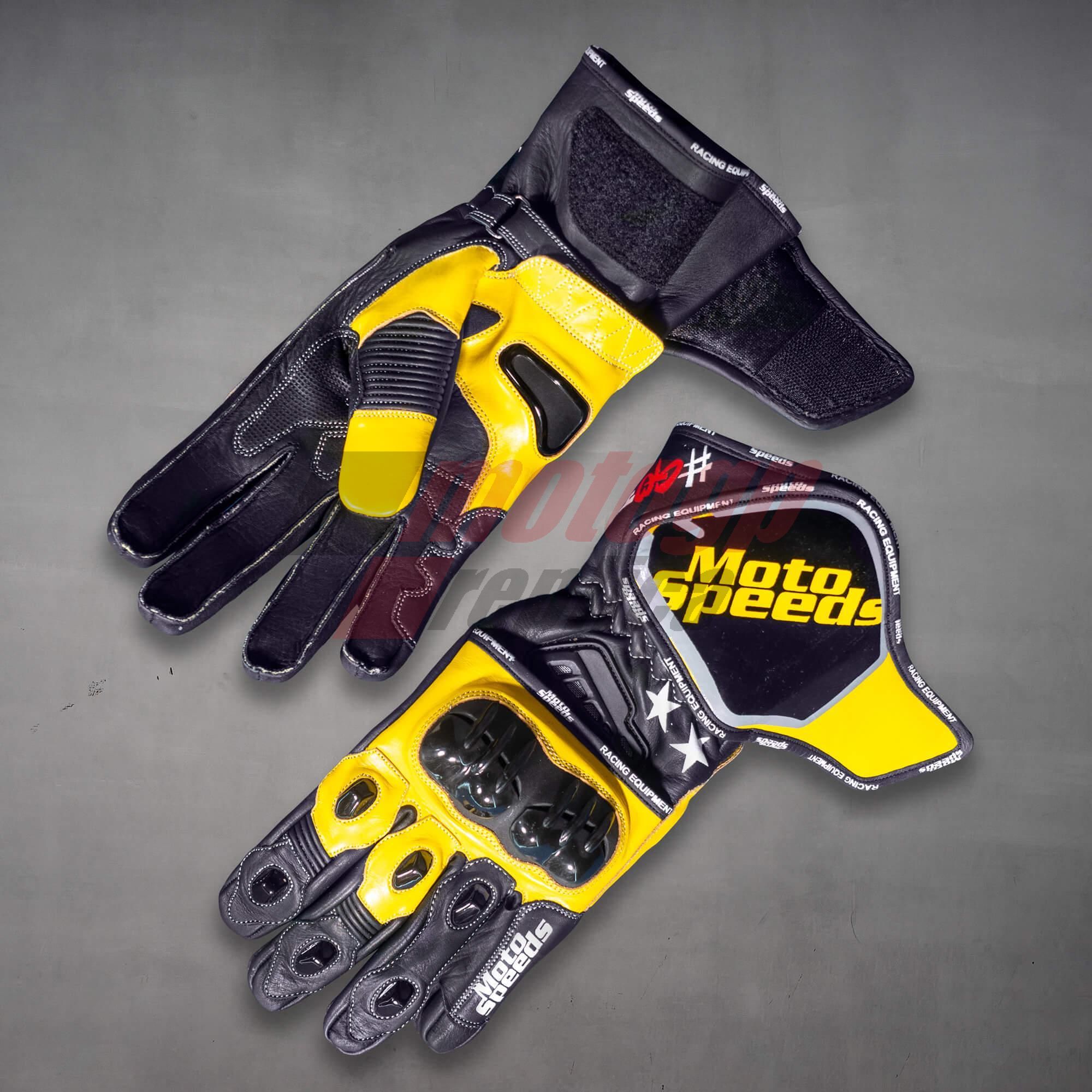 Yellow Moto Gloves